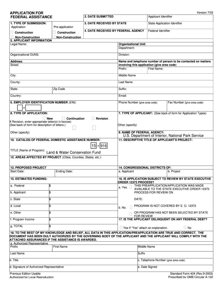 Sf424 Rev9 Fillable Form