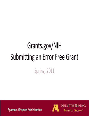 NIH Error Grants Gov Package Ospa Umn  Form