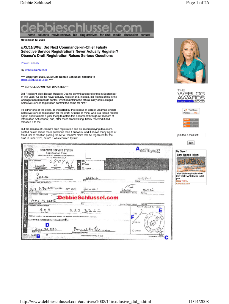 Page 1 of 26 Debbie Schlussel 1114 Http Www Famguardian  Form