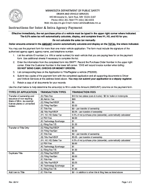 Inter &amp; Intra Agency Payment Instructions Minnesota Department of Dps Mn  Form