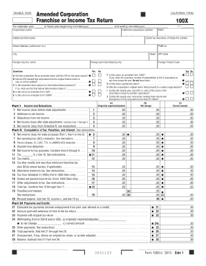 California Form 100x Instructions