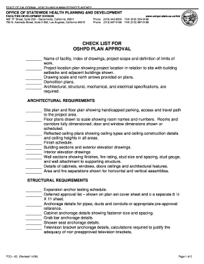 FDD Office of Statewide Health Planning and Development State  Form