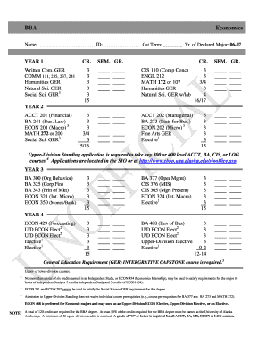 BBA Economics University of Alaska Anchorage  Form