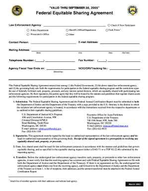 Guide to Equitable Sharing for Foreign Countries and Federal, State, and Local Law Enforcement Agencies Guide to Equitable Shari  Form