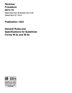 Publication 1223 Rev April General Rules and Specifications for Substitute Forms W 2c and W 3c Irs