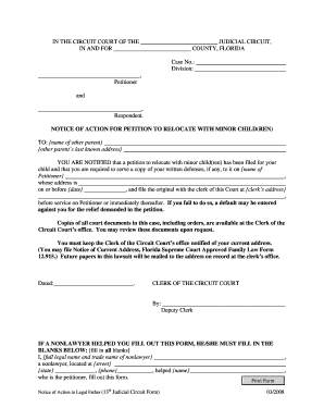 INSTRUCTIONS for THIRTEENTH JUDICIAL CIRCUIT FORM