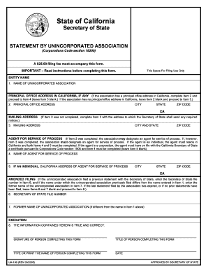 California Form Ua 100