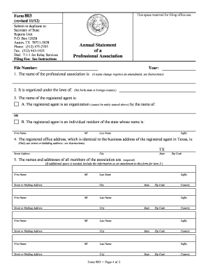 Sos Texas  Form