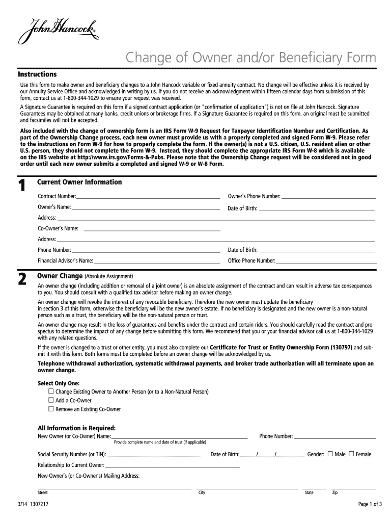Get and Sign John Hancock Beneficiary Change Form 2012