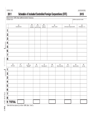 Form 2416 Schedule of Included Controlled Foreign Corporations CFC California Form 2416