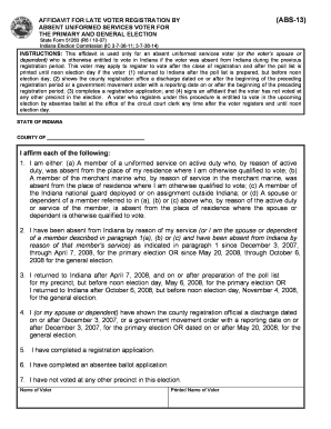 Indiana State Elections OfficeUS Election Assistance  Form