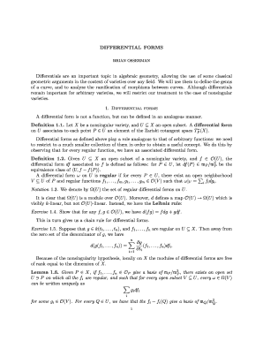 DIFFERENTIAL FORMS Differentials Are an Important Topic in Math Ucdavis