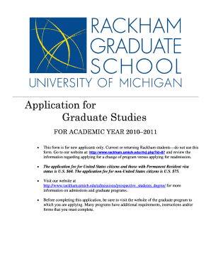 Application for Graduate Studies Cscs Umich  Form