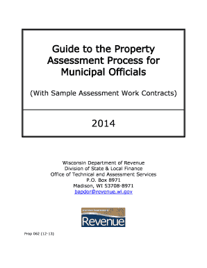Guide to the Property Assessment Process for Wisconsin Municipal Revenue Wi  Form