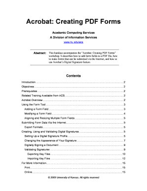 Acrobat Creating PDF Forms KU University of Kansas Techdocs Ku