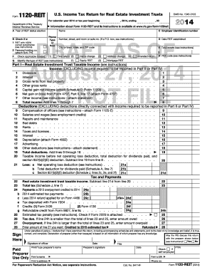 Form 1120 REIT Internal Revenue Service