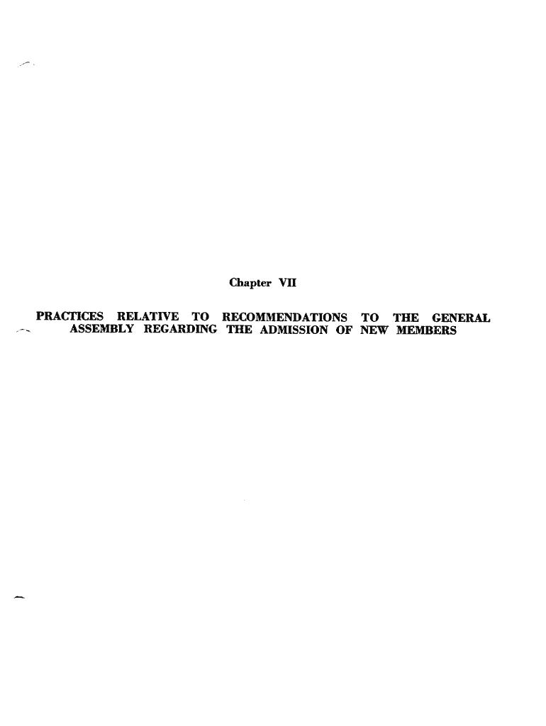 Chapter VII PRACTICE RELATIVE to RECOMMENDATIONS to the  Form