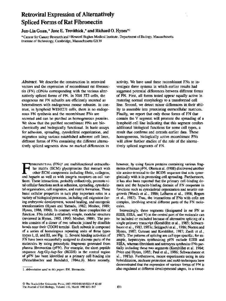 Retroviral Expression of Alternatively Spliced Forms of Rat Fibronectin