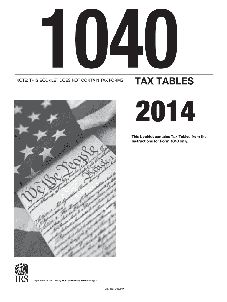 1040 NOTE THIS BOOKLET DOES NOT CONTAIN TAX FORMS TAX TABLES This Booklet Contains Tax Tables from the Instructions for Form 104