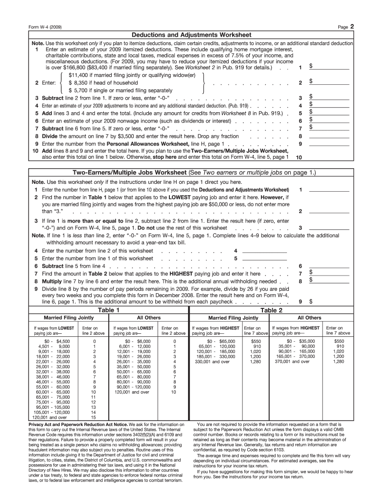 Use This Worksheet Only If You Plan to Itemize Deductions, Claim Certain Credits, Adjustments to Income, or an Additional Standa  Form