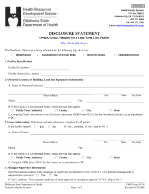  Odh Form 953 B 2008