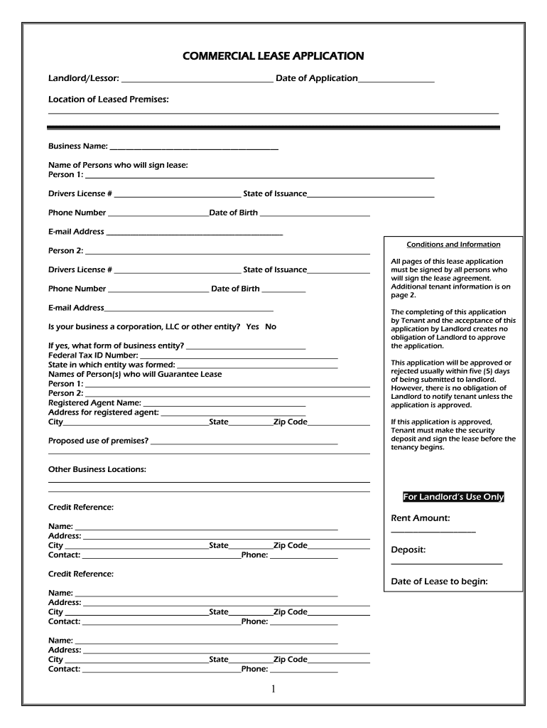 Get and Sign Lease Application  Form