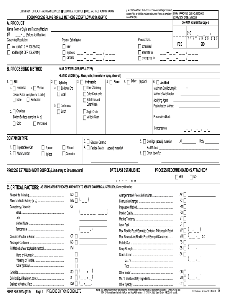 Fda 2541a  Form