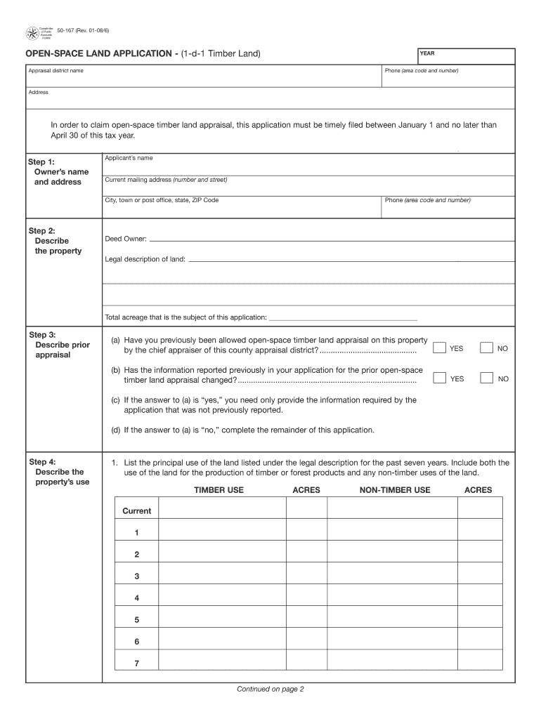 OPEN SPACE LAND APPLICATION 1 D 1 Timber Land  Form