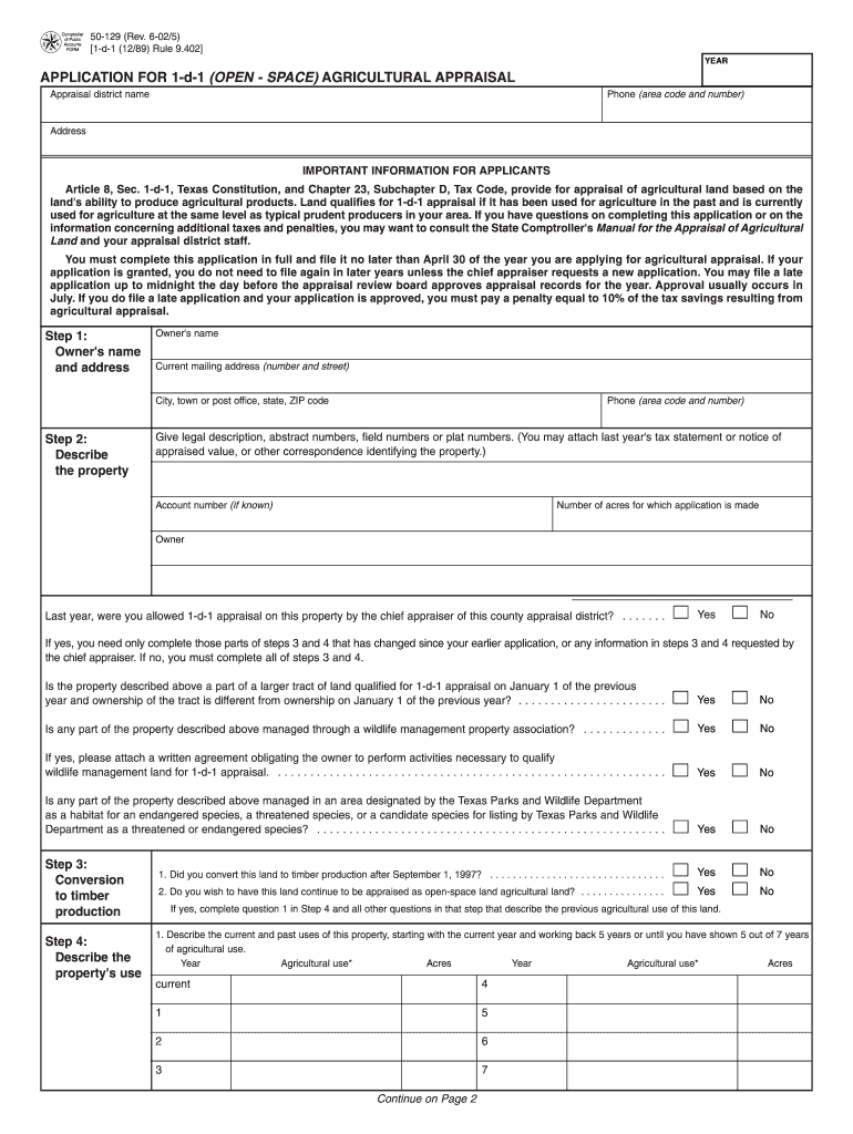  Property Tax Form 50 129 2020