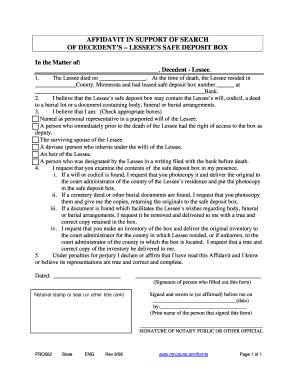 AFFIDAVIT in SUPPORT of SEARCH  Form