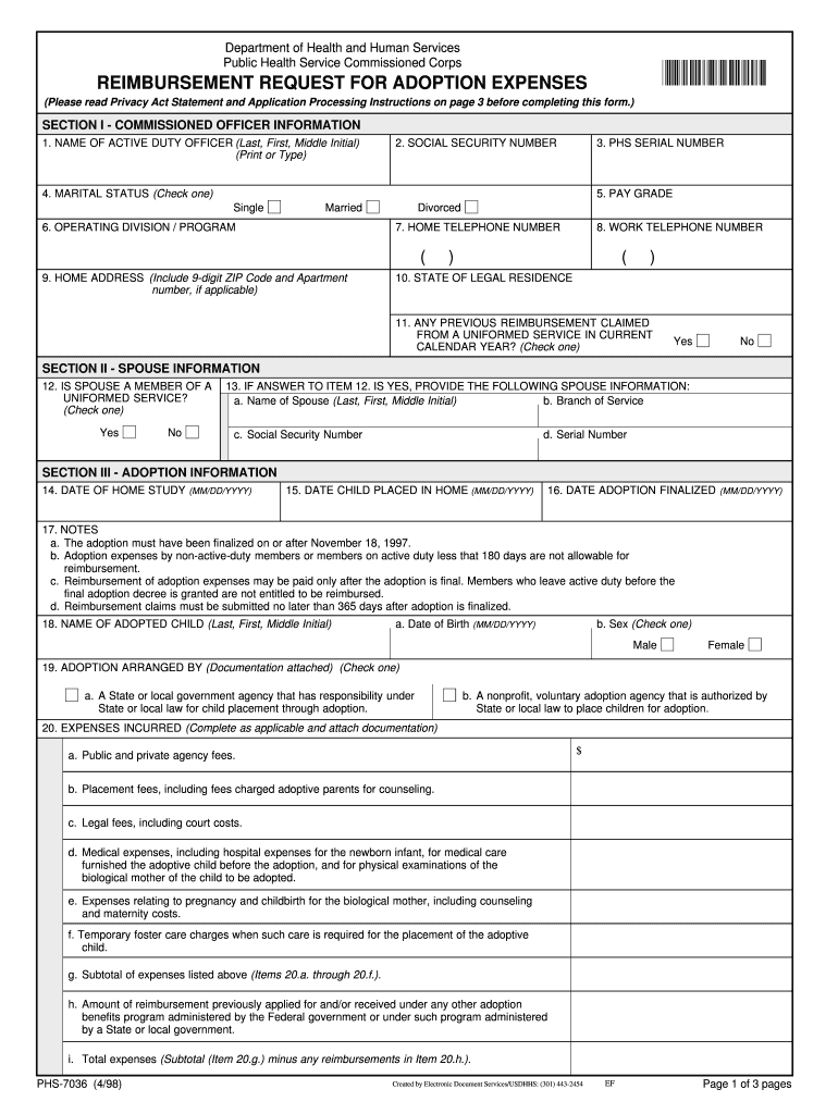 Phs 7036 Form
