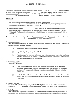 Consent to Sublease AgreementsEtc Com  Form