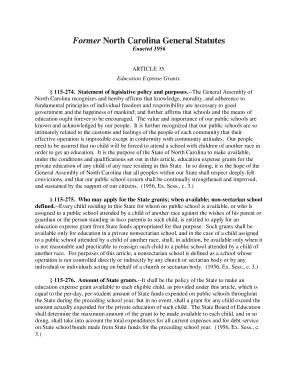 Former N C G S 115 274 Thru 295 North Carolina Division of Non Ncdnpe