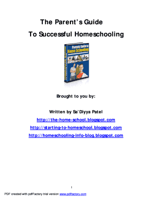 To Successful Homeschooling  Form