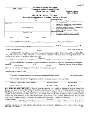 Transportation Contract Agreement Template