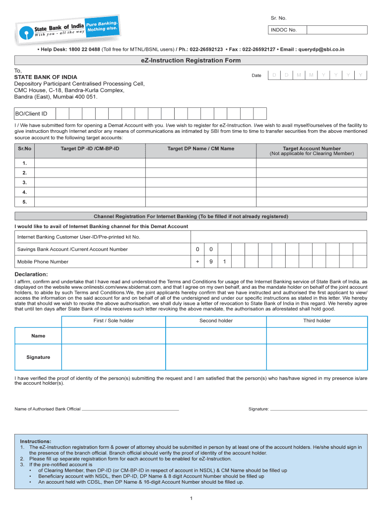 EZ Instruction Registration Form