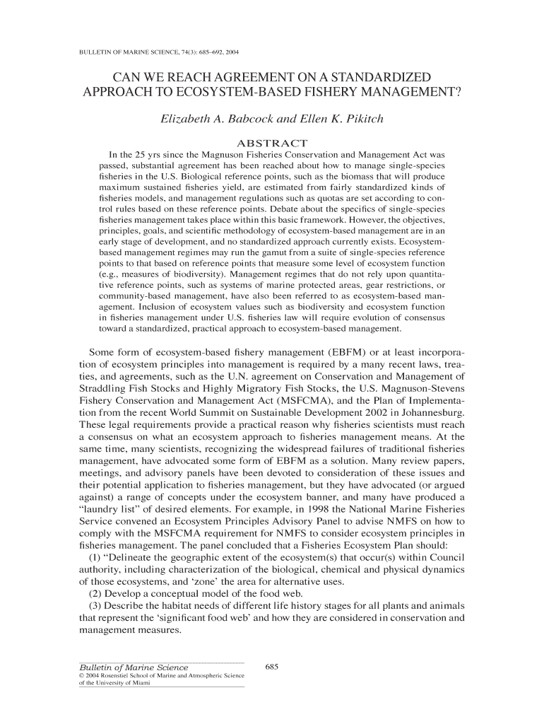 Can We Reach Agreement on a Standardized NOAA Fisheries Nmfs Noaa  Form