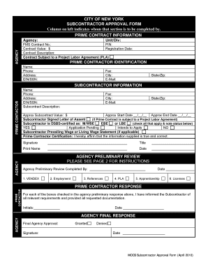 Mocs Subcontractor Approval Form