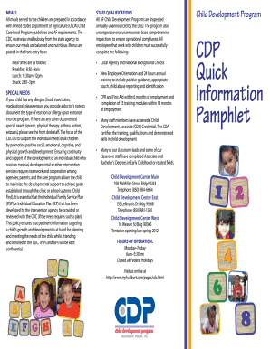 CDC Quick Information Pamphlet