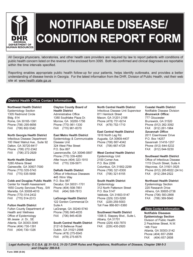 NOTIFIABLE DISEASE CONDITION REPORT FORM  Gachd
