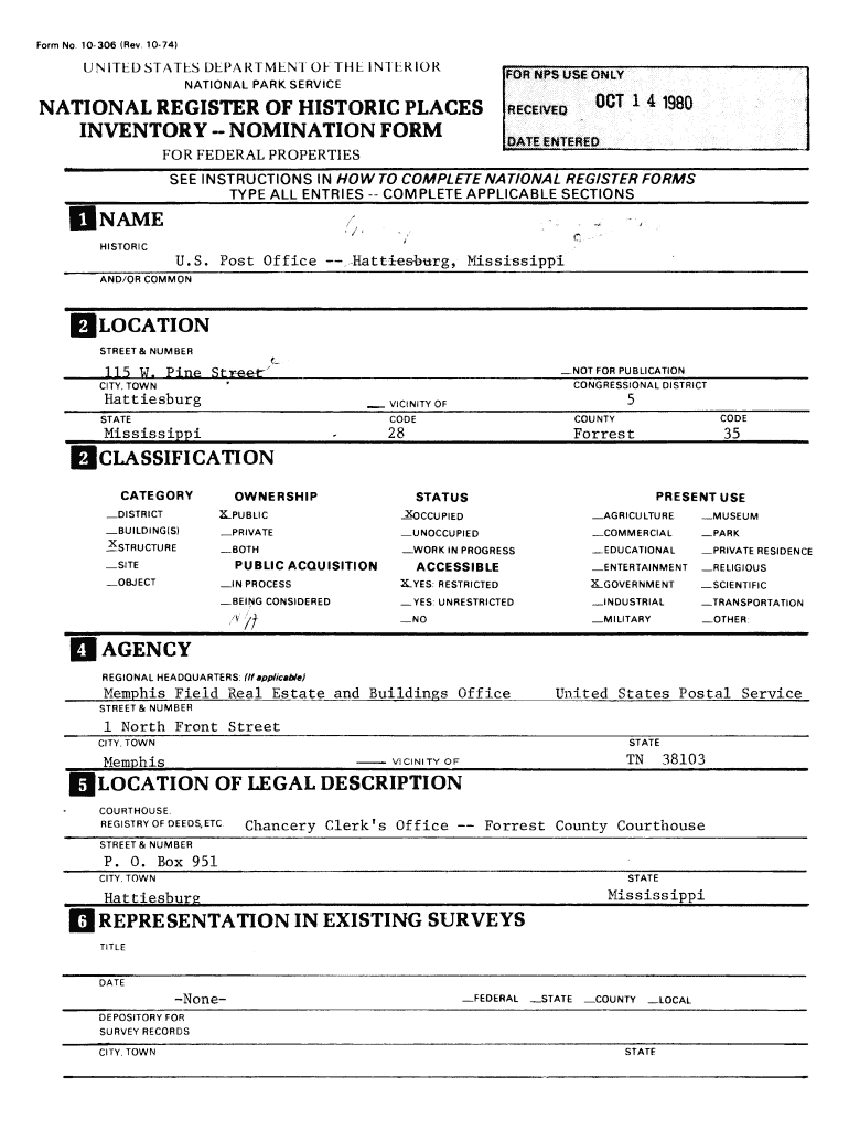 National Register Apps Mdah Ms  Form