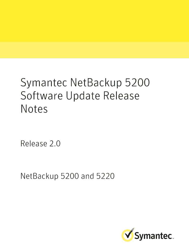 Symantec NetBackup 5200 Software Update Release Notes  Form
