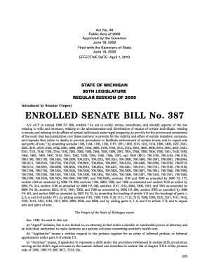 ENROLLED SENATE BILL No 387 Michigan Legislature State of Legislature Mi  Form