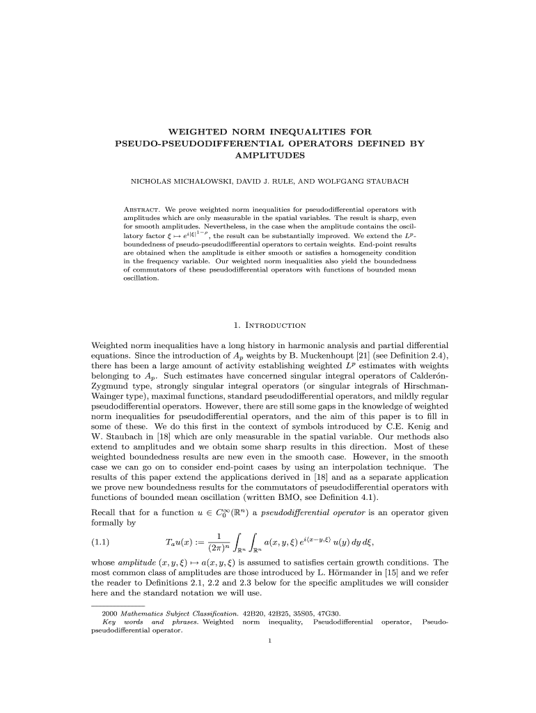 WEIGHTED NORM INEQUALITIES for Math Oregonstate  Form