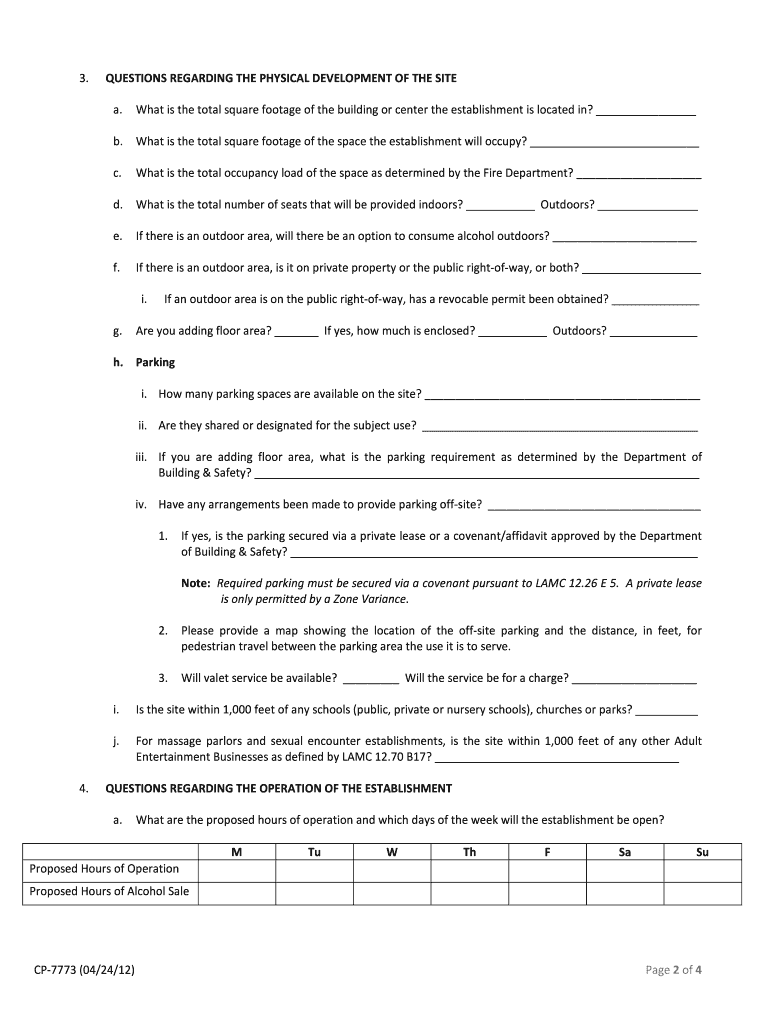 CP 7773  Los Angeles Department of City Planning  Cityplanning Lacity  Form