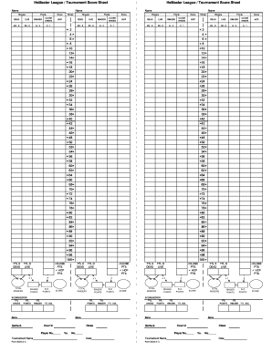 NHPA Offical Score Sheets Scoresheet XLS  Form