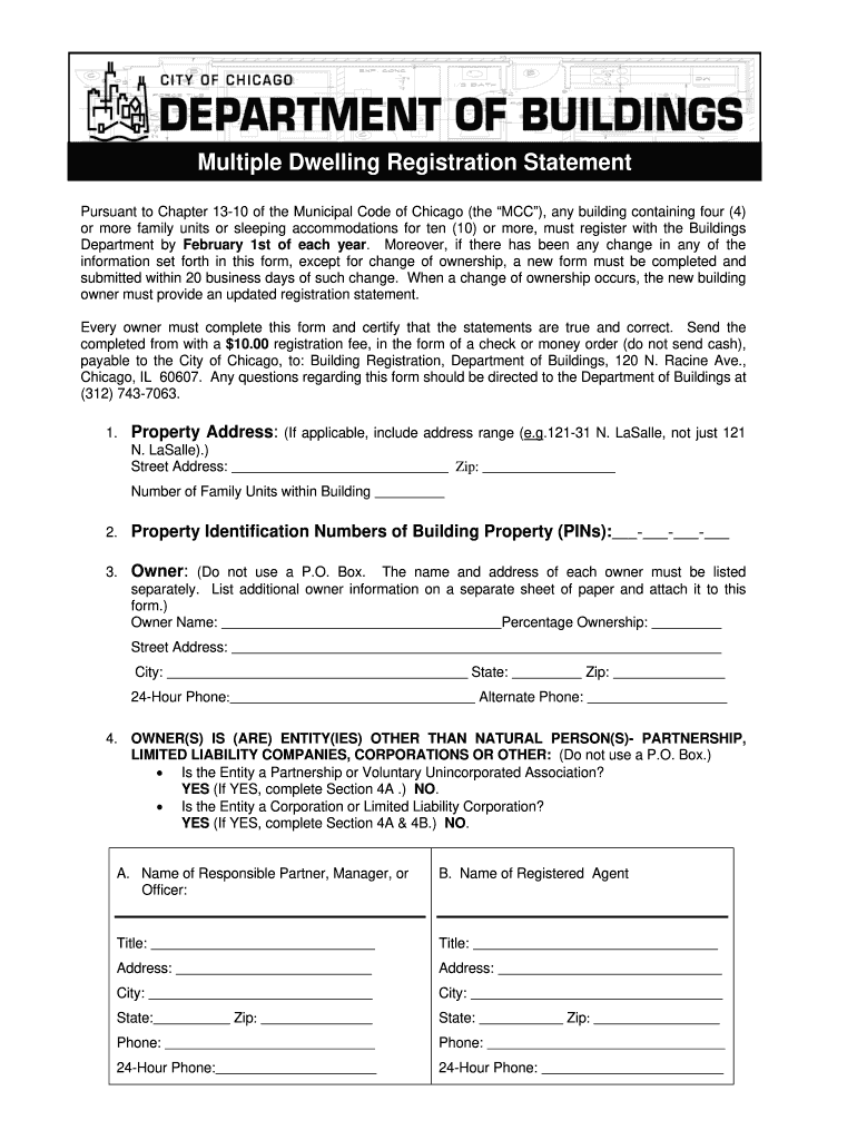 Building Registration Certificate  Form
