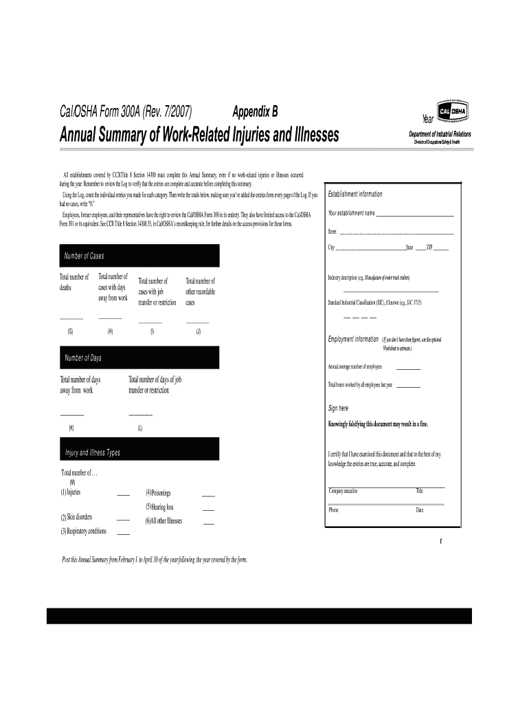 Need to Print Calosha Form 300a Rev 72007