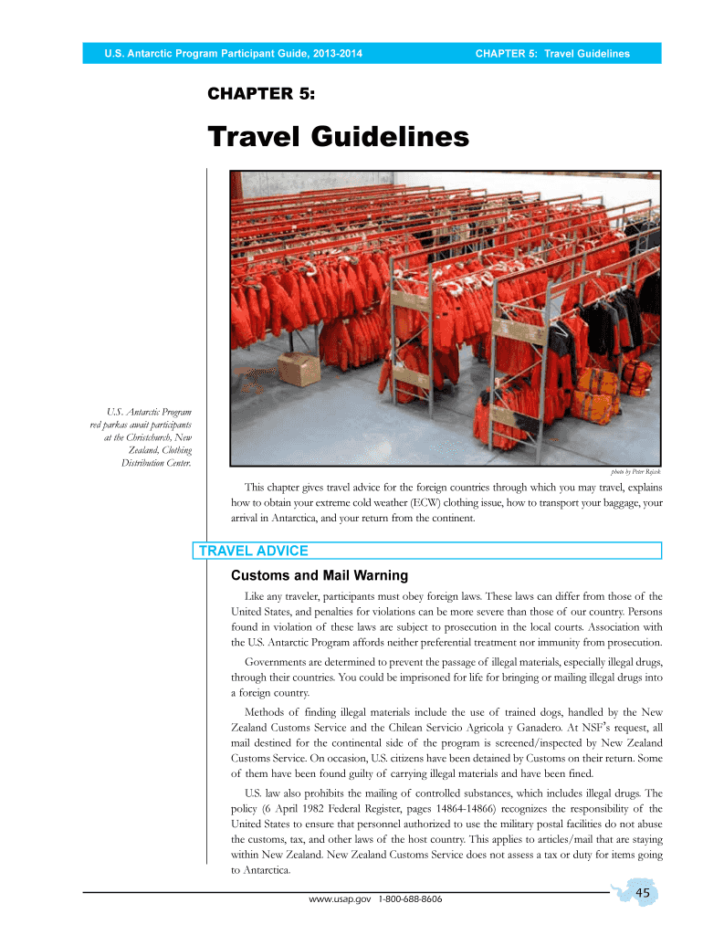 Travel Guidelines  Usap  Form