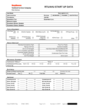 RTUAHU START UP DATA Nsf  Form